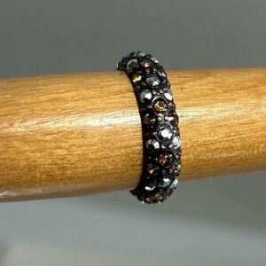 Brighton Crystal Voyage Bronze Ring Stackable Clear Crystals Size 8